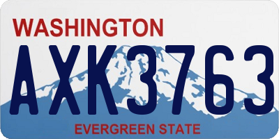 WA license plate AXK3763