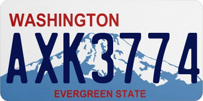 WA license plate AXK3774