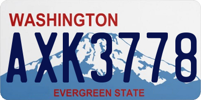 WA license plate AXK3778