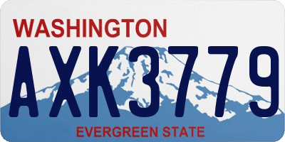 WA license plate AXK3779