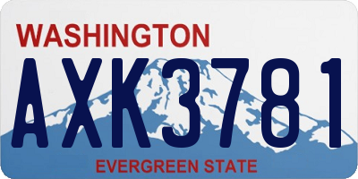 WA license plate AXK3781