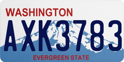 WA license plate AXK3783