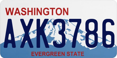WA license plate AXK3786