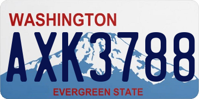 WA license plate AXK3788