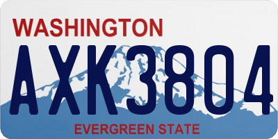 WA license plate AXK3804