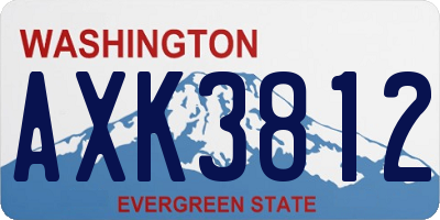 WA license plate AXK3812