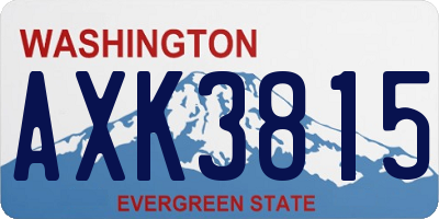 WA license plate AXK3815