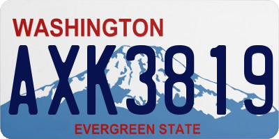WA license plate AXK3819