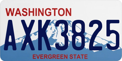 WA license plate AXK3825