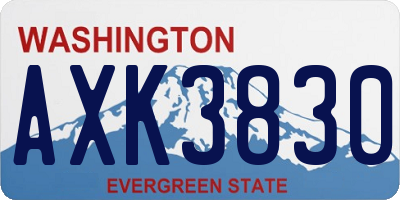 WA license plate AXK3830