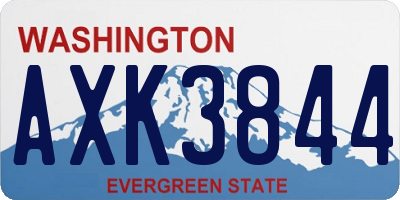 WA license plate AXK3844