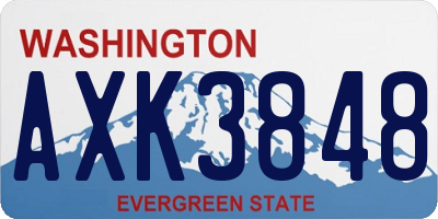 WA license plate AXK3848