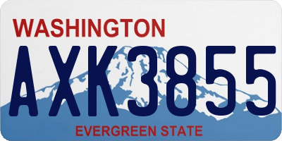 WA license plate AXK3855