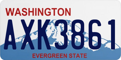 WA license plate AXK3861