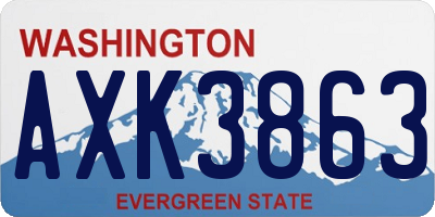 WA license plate AXK3863