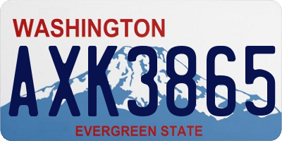 WA license plate AXK3865