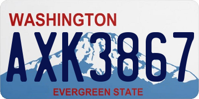 WA license plate AXK3867