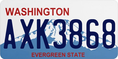 WA license plate AXK3868