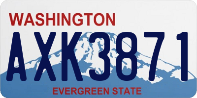 WA license plate AXK3871