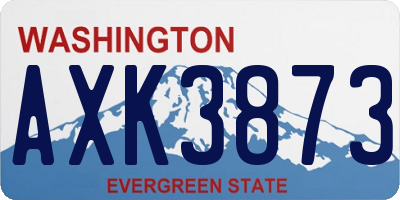 WA license plate AXK3873