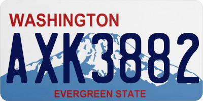 WA license plate AXK3882