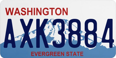 WA license plate AXK3884