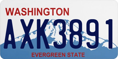 WA license plate AXK3891