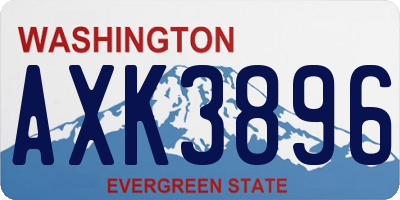 WA license plate AXK3896