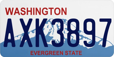 WA license plate AXK3897