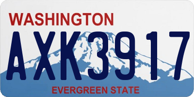 WA license plate AXK3917