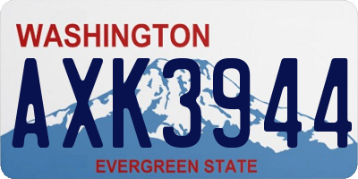 WA license plate AXK3944