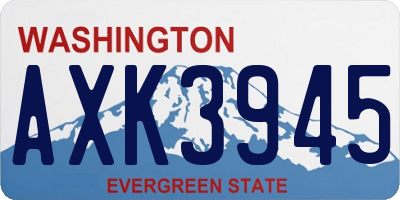 WA license plate AXK3945