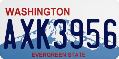 WA license plate AXK3956