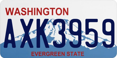 WA license plate AXK3959
