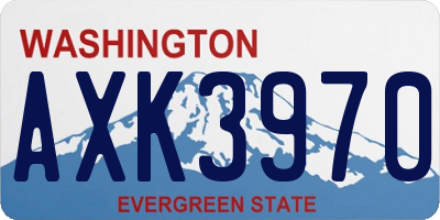 WA license plate AXK3970