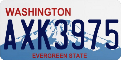 WA license plate AXK3975