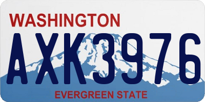 WA license plate AXK3976