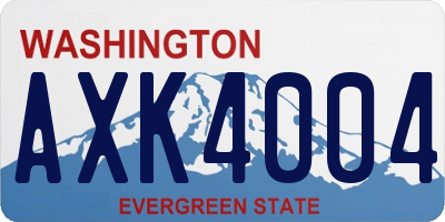 WA license plate AXK4004