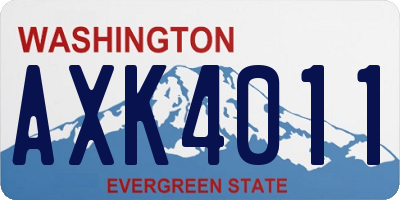 WA license plate AXK4011