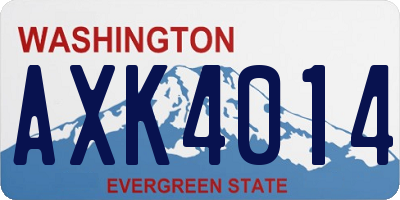 WA license plate AXK4014