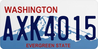 WA license plate AXK4015