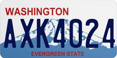 WA license plate AXK4024