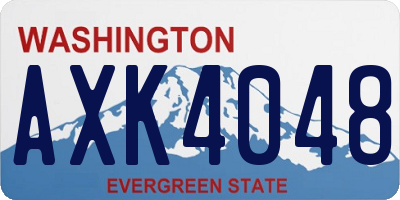 WA license plate AXK4048