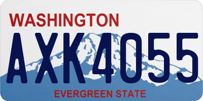 WA license plate AXK4055