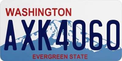 WA license plate AXK4060