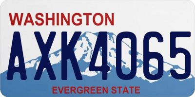 WA license plate AXK4065