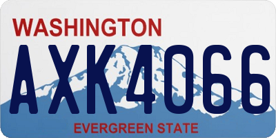 WA license plate AXK4066