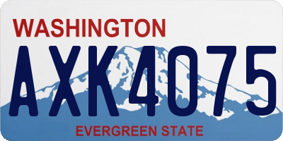 WA license plate AXK4075