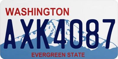 WA license plate AXK4087