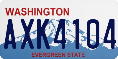 WA license plate AXK4104